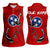 Tennessee Flag Fishing Women Sleeveless Polo Shirt with Ripped Hook Graphic and Triple Star Symbol in Red and Blue - Wonder Print Shop