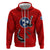 Tennessee Flag Fishing Zip Hoodie with Ripped Hook Graphic and Triple Star Symbol in Red and Blue - Wonder Print Shop