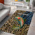 Rainbow Trout Fishing Area Rug with Camouflage Reeds and Forest Background in Nature-Inspired Colors - Wonder Print Shop