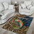 Rainbow Trout Fishing Area Rug with Camouflage Reeds and Forest Background in Nature-Inspired Colors - Wonder Print Shop