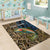 Rainbow Trout Fishing Area Rug with Camouflage Reeds and Forest Background in Nature-Inspired Colors - Wonder Print Shop