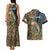 Rainbow Trout Fishing Couples Matching Tank Maxi Dress and Hawaiian Shirt with Camouflage Reeds and Forest Background in Nature-Inspired Colors - Wonder Print Shop