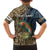 Rainbow Trout Fishing Family Matching Long Sleeve Bodycon Dress and Hawaiian Shirt with Camouflage Reeds and Forest Background in Nature-Inspired Colors - Wonder Print Shop