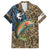 Rainbow Trout Fishing Family Matching Long Sleeve Bodycon Dress and Hawaiian Shirt with Camouflage Reeds and Forest Background in Nature-Inspired Colors - Wonder Print Shop