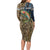 Rainbow Trout Fishing Family Matching Long Sleeve Bodycon Dress and Hawaiian Shirt with Camouflage Reeds and Forest Background in Nature-Inspired Colors - Wonder Print Shop