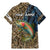 Rainbow Trout Fishing Family Matching Mermaid Dress and Hawaiian Shirt with Camouflage Reeds and Forest Background in Nature-Inspired Colors - Wonder Print Shop