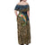 Rainbow Trout Fishing Family Matching Off Shoulder Maxi Dress and Hawaiian Shirt with Camouflage Reeds and Forest Background in Nature-Inspired Colors - Wonder Print Shop