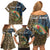 Rainbow Trout Fishing Family Matching Off Shoulder Short Dress and Hawaiian Shirt with Camouflage Reeds and Forest Background in Nature-Inspired Colors - Wonder Print Shop