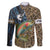 Rainbow Trout Fishing Family Matching Off Shoulder Short Dress and Hawaiian Shirt with Camouflage Reeds and Forest Background in Nature-Inspired Colors - Wonder Print Shop