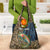 Rainbow Trout Fishing Grocery Bag with Camouflage Reeds and Forest Background in Nature-Inspired Colors - Wonder Print Shop