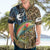 Rainbow Trout Fishing Hawaiian Shirt with Camouflage Reeds and Forest Background in Nature-Inspired Colors - Wonder Print Shop