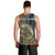 Rainbow Trout Fishing Men Tank Top with Camouflage Reeds and Forest Background in Nature-Inspired Colors - Wonder Print Shop