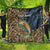 Rainbow Trout Fishing Quilt with Camouflage Reeds and Forest Background in Nature-Inspired Colors - Wonder Print Shop