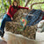 Rainbow Trout Fishing Quilt with Camouflage Reeds and Forest Background in Nature-Inspired Colors - Wonder Print Shop