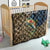 Rainbow Trout Fishing Quilt with Camouflage Reeds and Forest Background in Nature-Inspired Colors - Wonder Print Shop