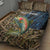 Rainbow Trout Fishing Quilt Bed Set with Camouflage Reeds and Forest Background in Nature-Inspired Colors - Wonder Print Shop