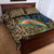 Rainbow Trout Fishing Quilt Bed Set with Camouflage Reeds and Forest Background in Nature-Inspired Colors - Wonder Print Shop