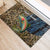 Rainbow Trout Fishing Rubber Doormat with Camouflage Reeds and Forest Background in Nature-Inspired Colors - Wonder Print Shop