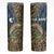 Rainbow Trout Fishing Skinny Tumbler with Camouflage Reeds and Forest Background in Nature-Inspired Colors - Wonder Print Shop