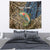 Rainbow Trout Fishing Tapestry with Camouflage Reeds and Forest Background in Nature-Inspired Colors - Wonder Print Shop