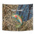 Rainbow Trout Fishing Tapestry with Camouflage Reeds and Forest Background in Nature-Inspired Colors - Wonder Print Shop