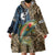 Rainbow Trout Fishing Wearable Blanket Hoodie with Camouflage Reeds and Forest Background in Nature-Inspired Colors - Wonder Print Shop