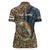 Rainbow Trout Fishing Women Polo Shirt with Camouflage Reeds and Forest Background in Nature-Inspired Colors - Wonder Print Shop