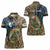 Rainbow Trout Fishing Women Polo Shirt with Camouflage Reeds and Forest Background in Nature-Inspired Colors - Wonder Print Shop
