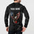 American Eagle Bowling Button Sweatshirt with Distressed Flag and Grunge Pattern in Red White and Blue - Wonder Print Shop