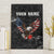 American Eagle Bowling Canvas Wall Art with Distressed Flag and Grunge Pattern in Red White and Blue - Wonder Print Shop