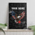 American Eagle Bowling Canvas Wall Art with Distressed Flag and Grunge Pattern in Red White and Blue - Wonder Print Shop