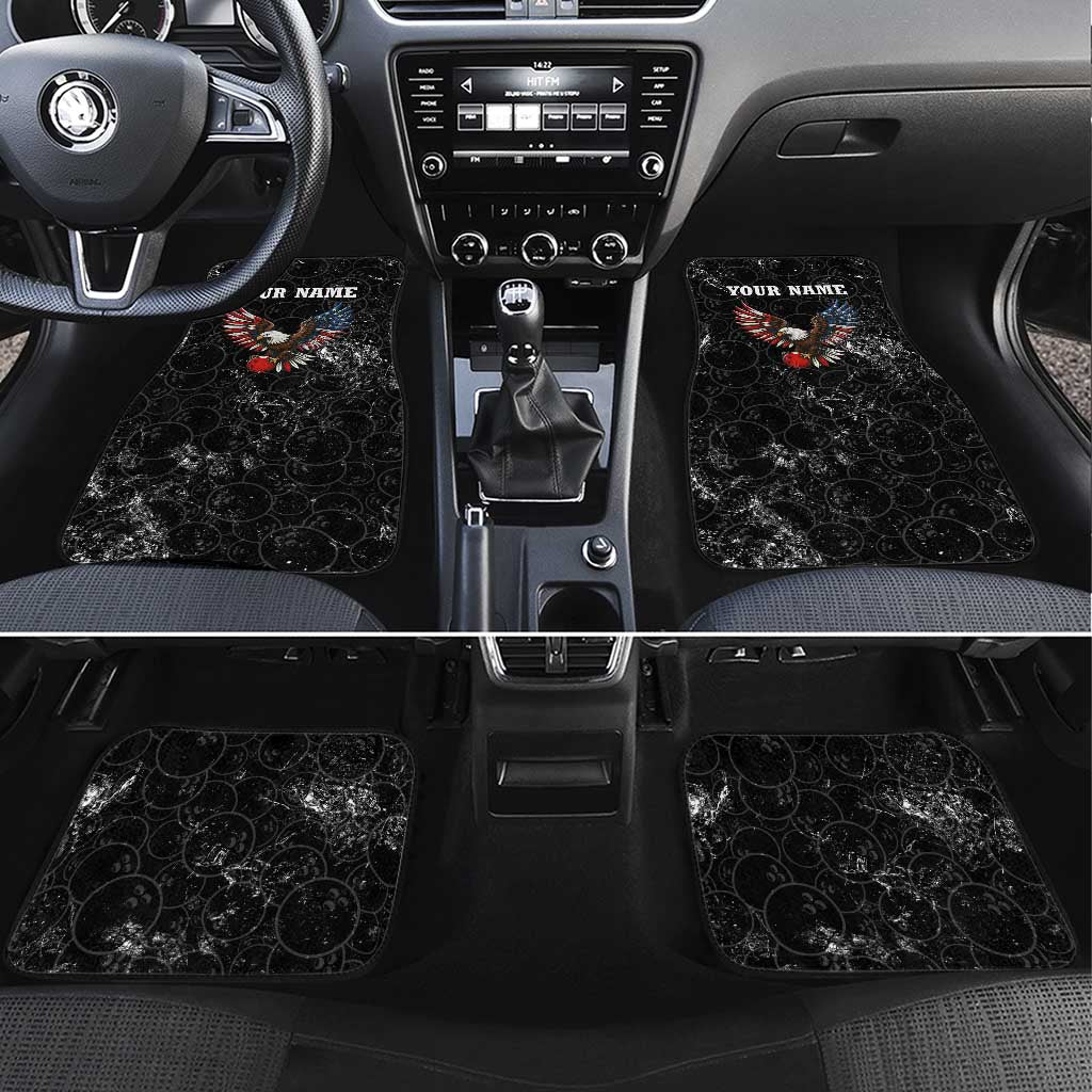 American Eagle Bowling Car Mats with Distressed Flag and Grunge Pattern in Red White and Blue - Wonder Print Shop