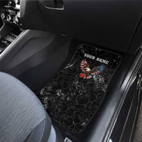 American Eagle Bowling Car Mats with Distressed Flag and Grunge Pattern in Red White and Blue - Wonder Print Shop