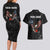 American Eagle Bowling Couples Matching Long Sleeve Bodycon Dress and Hawaiian Shirt with Distressed Flag and Grunge Pattern in Red White and Blue - Wonder Print Shop