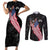 American Eagle Bowling Couples Matching Short Sleeve Bodycon Dress and Long Sleeve Button Shirt with Distressed Flag and Grunge Pattern in Red White and Blue - Wonder Print Shop
