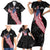 American Eagle Bowling Family Matching Short Sleeve Bodycon Dress and Hawaiian Shirt with Distressed Flag and Grunge Pattern in Red White and Blue - Wonder Print Shop
