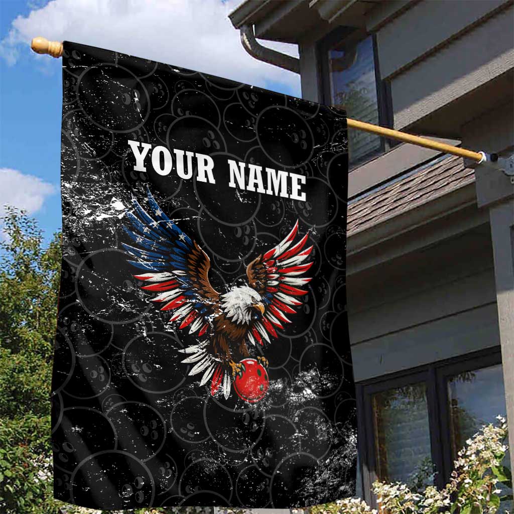 American Eagle Bowling Garden Flag with Distressed Flag and Grunge Pattern in Red White and Blue - Wonder Print Shop