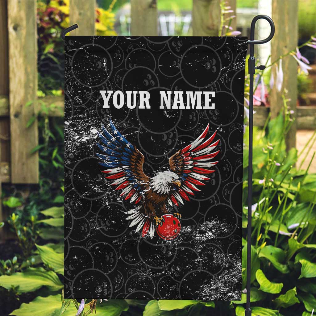 American Eagle Bowling Garden Flag with Distressed Flag and Grunge Pattern in Red White and Blue - Wonder Print Shop