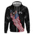 American Eagle Bowling Hoodie with Distressed Flag and Grunge Pattern in Red White and Blue - Wonder Print Shop