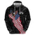 American Eagle Bowling Hoodie with Distressed Flag and Grunge Pattern in Red White and Blue - Wonder Print Shop