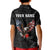 American Eagle Bowling Kid Polo Shirt with Distressed Flag and Grunge Pattern in Red White and Blue - Wonder Print Shop