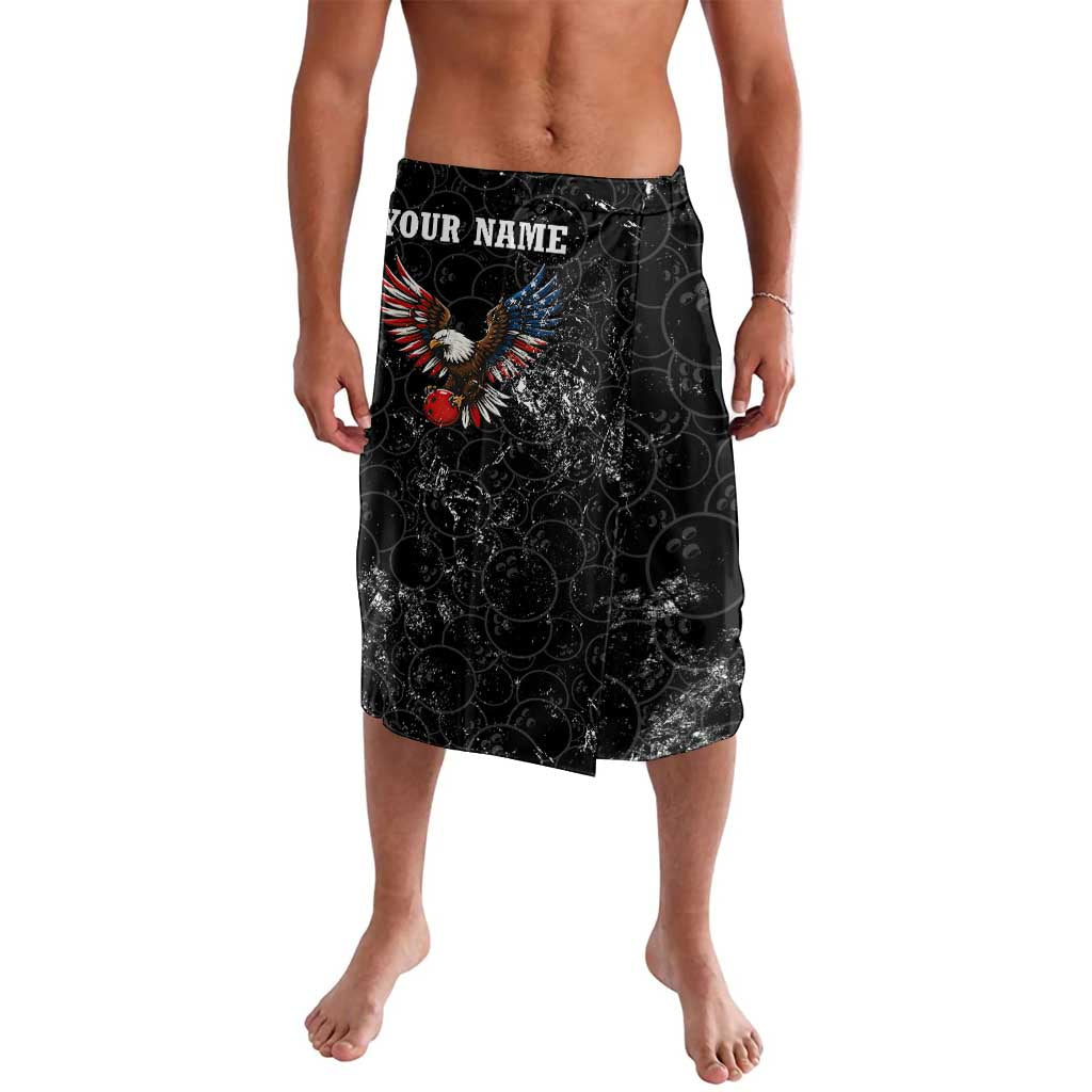 American Eagle Bowling Lavalava with Distressed Flag and Grunge Pattern in Red White and Blue - Wonder Print Shop