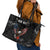 American Eagle Bowling Leather Tote Bag with Distressed Flag and Grunge Pattern in Red White and Blue - Wonder Print Shop