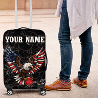 American Eagle Bowling Luggage Cover with Distressed Flag and Grunge Pattern in Red White and Blue - Wonder Print Shop