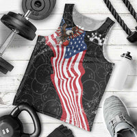 American Eagle Bowling Men Tank Top with Distressed Flag and Grunge Pattern in Red White and Blue - Wonder Print Shop