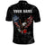 American Eagle Bowling Polo Shirt with Distressed Flag and Grunge Pattern in Red White and Blue - Wonder Print Shop