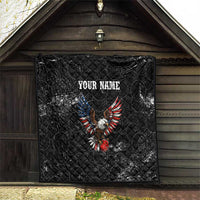 American Eagle Bowling Quilt with Distressed Flag and Grunge Pattern in Red White and Blue - Wonder Print Shop
