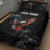 American Eagle Bowling Quilt Bed Set with Distressed Flag and Grunge Pattern in Red White and Blue - Wonder Print Shop