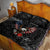 American Eagle Bowling Quilt Bed Set with Distressed Flag and Grunge Pattern in Red White and Blue - Wonder Print Shop