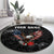 American Eagle Bowling Round Carpet with Distressed Flag and Grunge Pattern in Red White and Blue - Wonder Print Shop